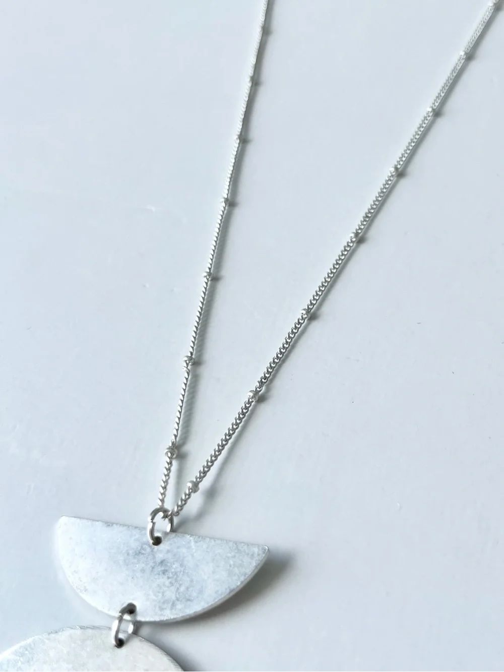 Verdigris Patina Geometric Pendant Necklace